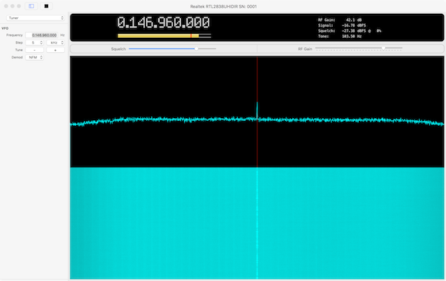 Note the <strong><em>Tone: 103.50 Hz</em></strong> decoded from a local amateur repeater.
